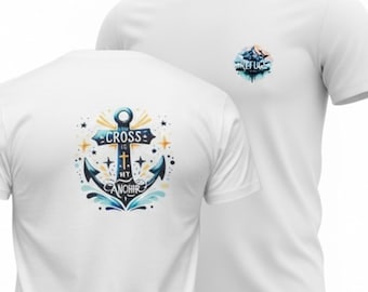 Men's T-shirt: God Is My Refuge, Cross Anchor Graphic Polyester Athletic Tee