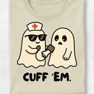 Halloween Ghost Nurse T-Shirt, Funny Medical Tee