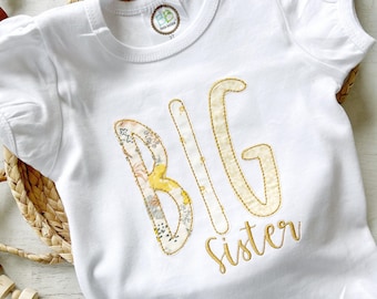 Personalized big sister shirt, big brother, baby outfits, matching sibling shirts, hospital outfits custom embroidery cousin crew shirt