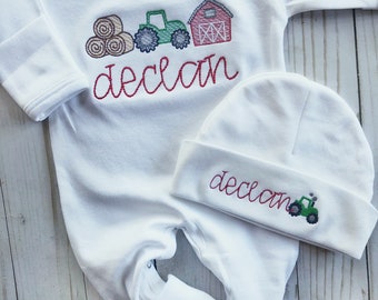 baby boy farm outfit