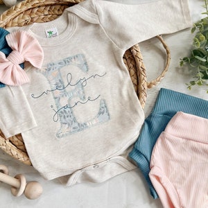 Personalized baby girl newborn outfit, custom name baby girl coming home outfit for baby girl, baby shower gift girl , hospital outfit girl