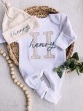 Baby boy clothes, personalized hospital outfit, custom coming home outfit, baby shower gift