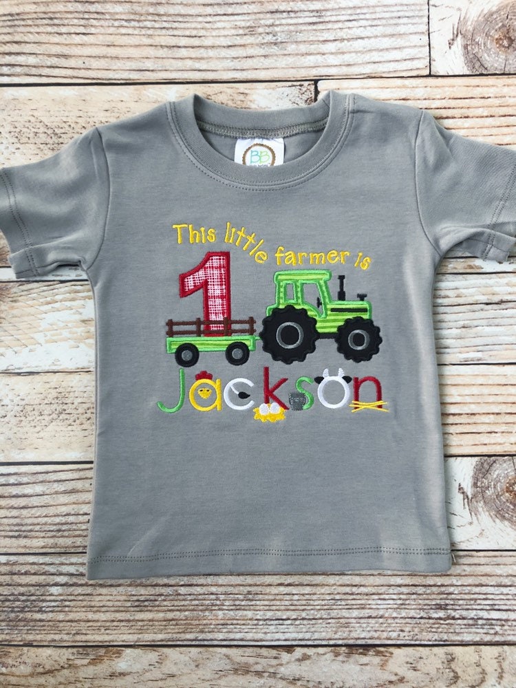This Little Farmer is One First Birthday Shirt Farm Birthday | Etsy