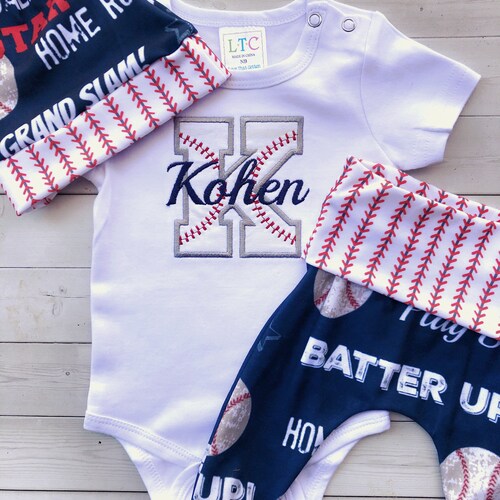 Baby Boy Baseball Coming Home Outfit Personalized Boys Etsy