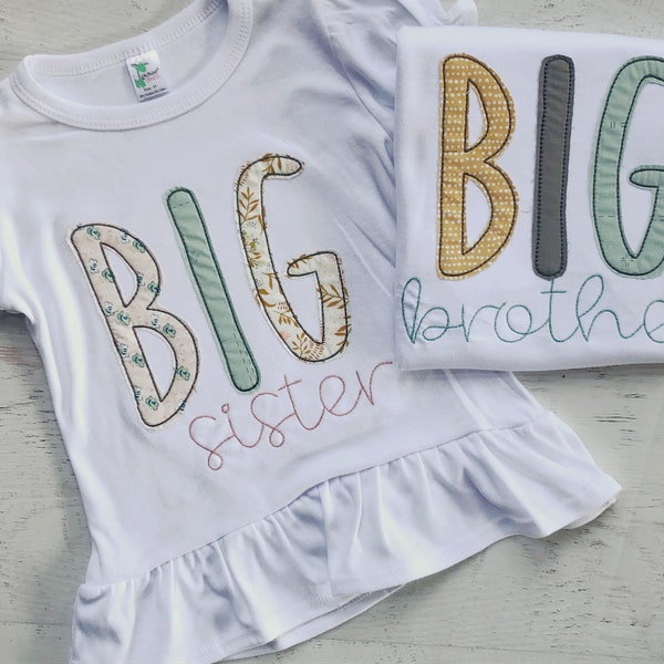 Personalized big sister, big brother, baby outfits, matching sibling shirts, hospital outfits