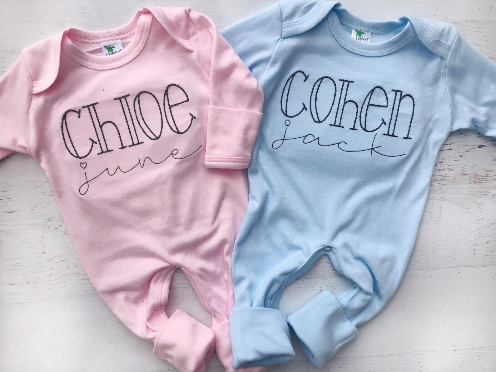 Personalized Baby Blue Romper Custom Baby Coming Home Outfit Etsy