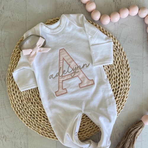 Personalized Baby Girl Romper and Hat Set Custom Infant Boy Etsy
