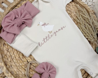 Little goose baby outfit | Newborn baby footie for girl
