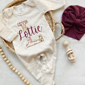Baby Girls Winter Romper Floral Embroidery Hat Set main image 0