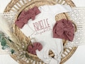 Personalized newborn coming home outfit for baby girl, Custom baby footie, beige