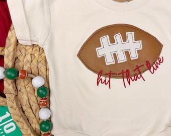 Baby Football Outfit, Football Baby Bodysuit, Baby Game Day Outfit, Newborn Football Outfit, Hit That Line Baby Bubble, Coming Home Outfit