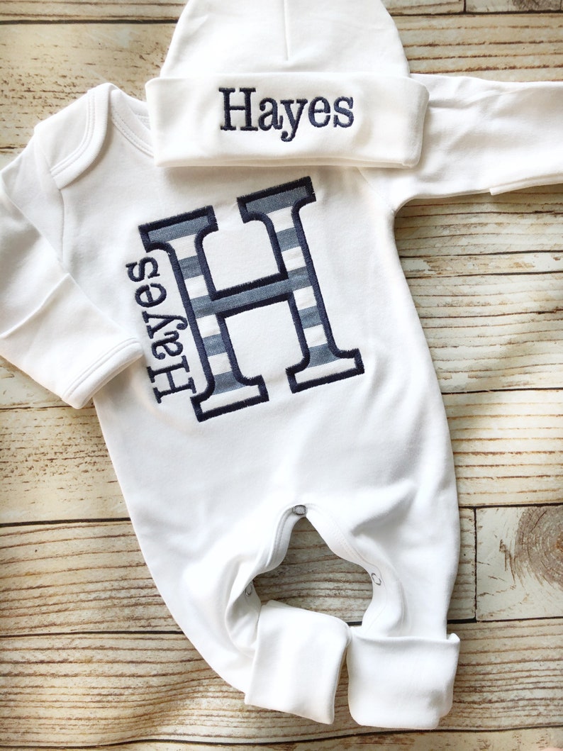 Personalized Baby Romper and Hat Set Custom Infant Boy Coming Etsy