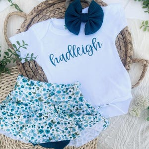 Personalized Floral Newborn Baby Girl Outfit,custom name girl, coming home outfit for baby girl, baby girl outfit, hospital outfit girl