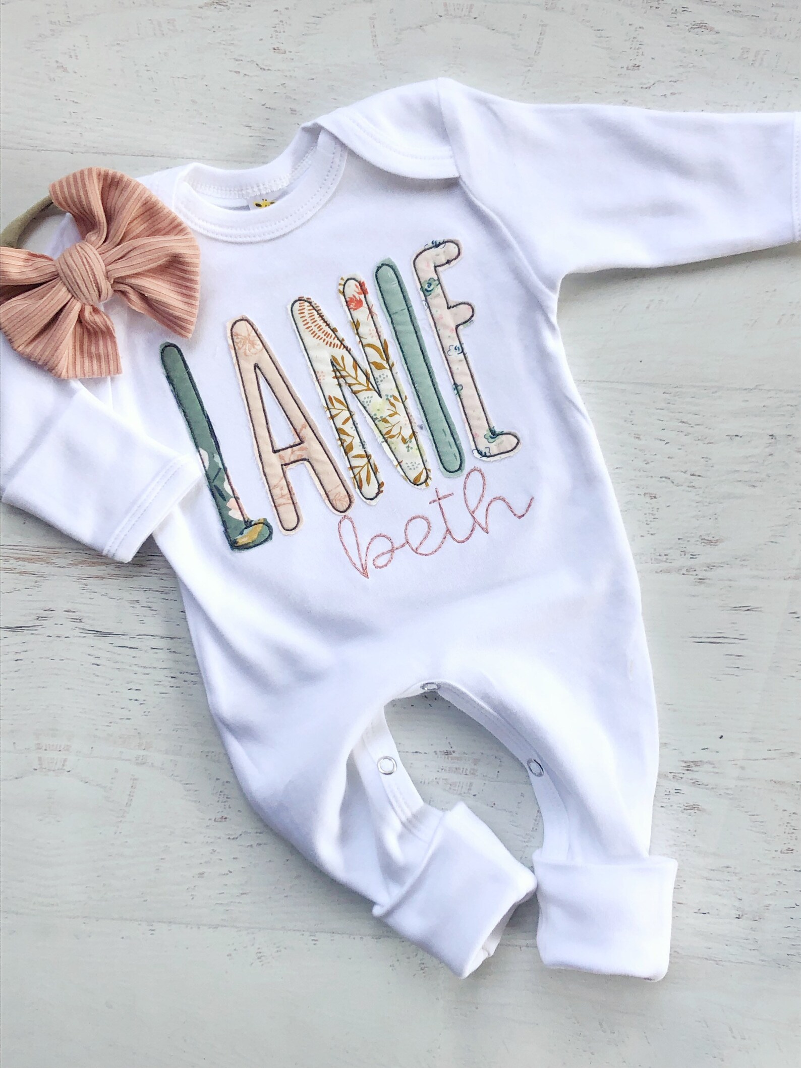 Personalized Baby Girl Romper and Bow Set Custom Coming Home - Etsy
