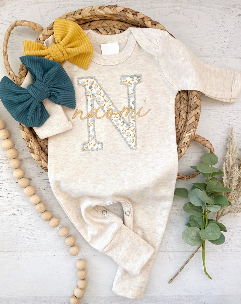 Personalized Baby Girl Romper and Hat Set Vintage Floral Etsy