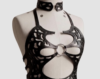 Black Thorn Fantasy Bra and Choker Set