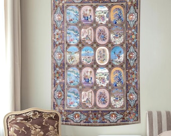 Four Seasons Tapestry: Persian Inspired Non-Woven Wall Hanging #5