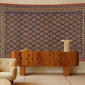 Persian Rug-Inspired Tapestry, Oriental Textile Wall Art, Boho Decor Banner, Handmade Persian Carpet Art Print, Elegant Home Decor  #8