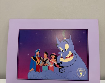Litografía conmemorativa vintage de Aladdin, Walt Disney, 1993