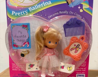 1996 Precious Moments Pretty Ballerina Doll: RoseArt “Dreams Come True,” 4”