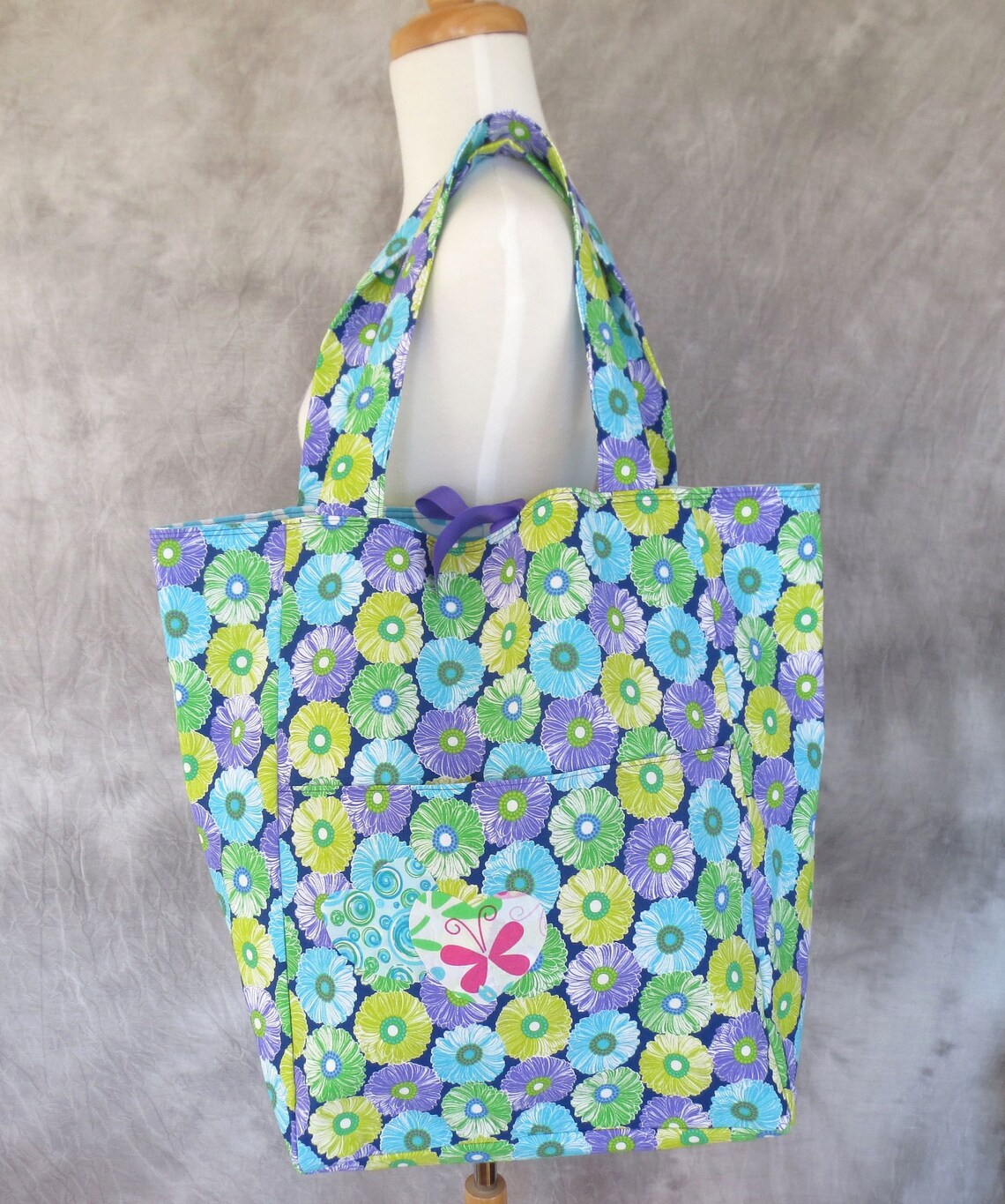 Large Tote Bag American Girl Doll Groceries Yoga in Blue Etsy