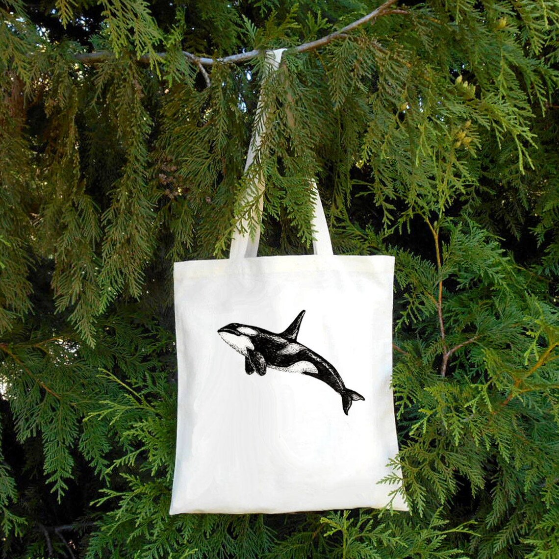 Orca Tote Bag Killer Whale Tote Bag Whale Illustrated Etsy