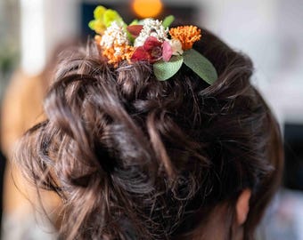 Floral Bridal Hair Comb: Romantic Wedding Hair Accessories, Boho Bride Piece