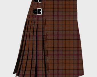 Kilt scozzese Ulster fatto a mano con effetto invecchiato: lana acrilica, cinturini in pelle / di Kilts Hub