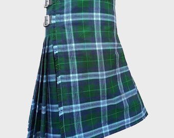 Handmade Jones Welsh Tartan Kilt: Acrylic Wool, Leather Straps