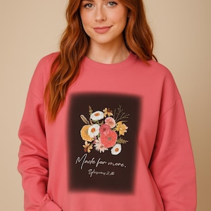 Floral Inspiration Crewneck Sweatshirt - Cozy Gift for Her, Spring Fashion, Unique Art Sweatshirt, Nature Lover Gift, Home Comfort Wear