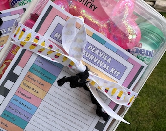 Editable Teacher Survival Kit Gift Tag | Back to School Teacher Gift | Printable Canva Template | First Day of School | Teacher Appreciation