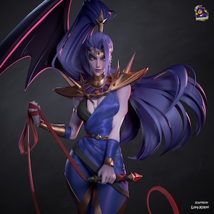 Megaera Inspired Statue, Hand Painted 3D Printed Gaming Figure, Dark Fantasy Fury Figurine, Collector Gift for Gamers
