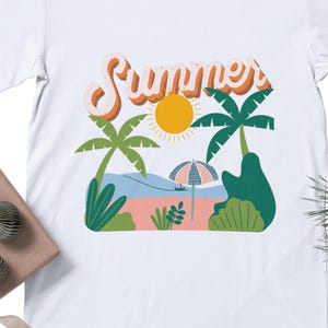 Digital T-shirt Design with a Nautical Theme – Ocean Waves and Bright Colors