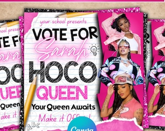 Homecoming Queen flyer , Homecoming Flyer , homecoming campaign flyer Vote Homecoming, HOCO Flyer, Vote for me Flyer, Homcoming Flyer