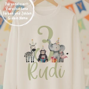 Safari-tema stryktransfer för födelsedagar - T-shirt - Välj din färg, datum och namn - Lejon, Giraff - Personlig för T-shirts, tröjor, hoodies