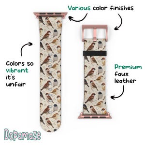 Sparrow Apple Watch Band, Sparrow Bird Lover Watch Strap, Sparrow Gifts