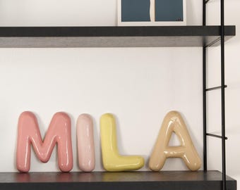 Keramische letters | 3D | Naam | Kinderkamer | Bubbelletter