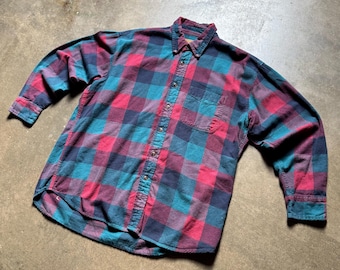 Vintage St. John's Bay Blue Flannel Shirt - Etsy