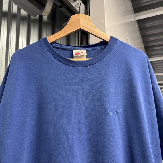 Vintage 90’s Nike Blue Cotton Casual Athletic T-S… - image 2