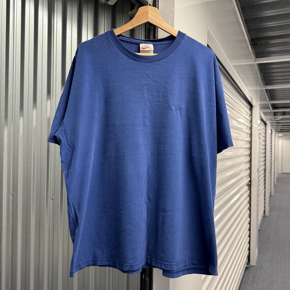 Vintage 90’s Nike Blue Cotton Casual Athletic T-S… - image 1