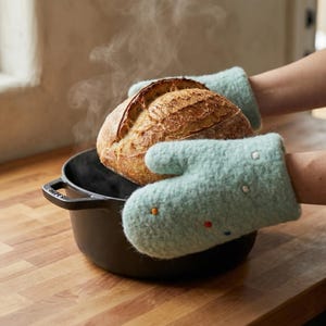 Felted Oven Mitts - Geometry Jump