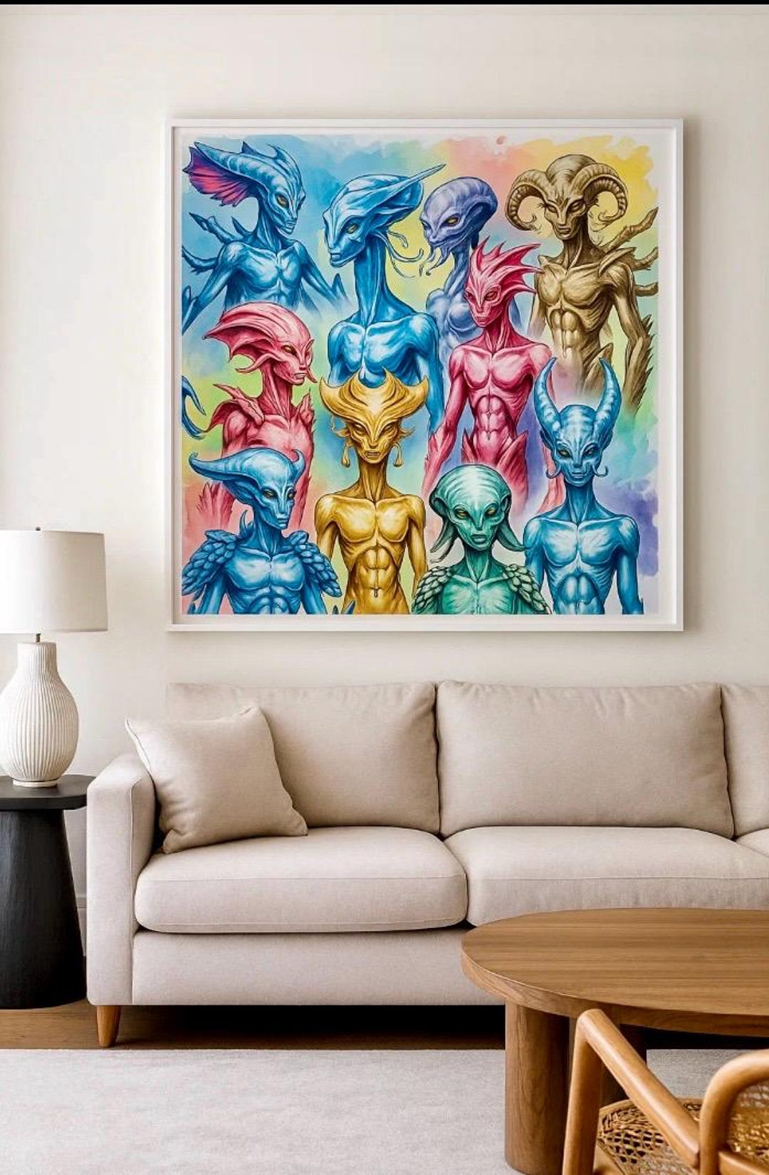 Watercolor Art - Poster - Colorful Alien Art Collection -downloadable ...