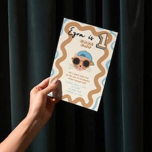 One Cool Cat Party Invitation | Birthday Party