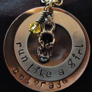 Customized Swim, Bike, Run, Marathon and triathlon Necklace