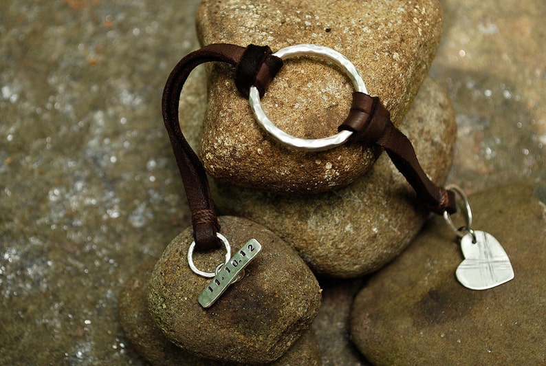 never-ending circle leather and sterling silver bracelet image 2