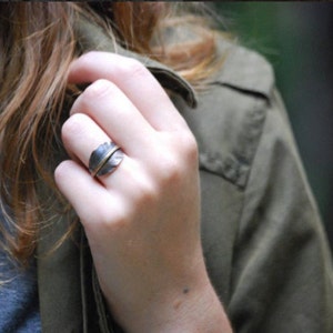 Recycled Copper leaf ring