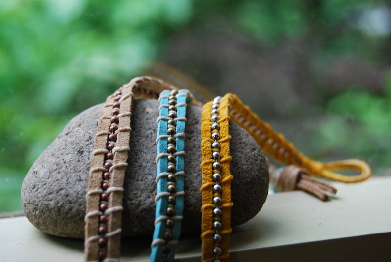 Suede Wrap Bracelet Set Mix and Match in Three Colors of Choice Etsy
