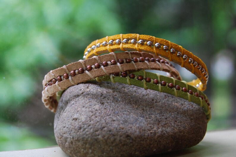 Suede Wrap Bracelet Set Mix and Match in Three Colors of Choice Etsy