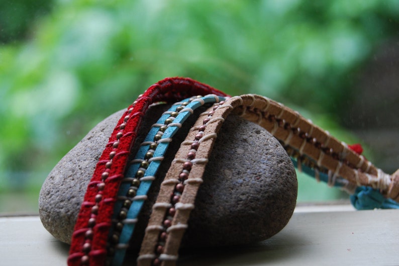 Suede Wrap Bracelet Set Mix and Match in Three Colors of Choice Etsy