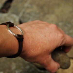 never-ending circle leather and sterling silver bracelet image 3